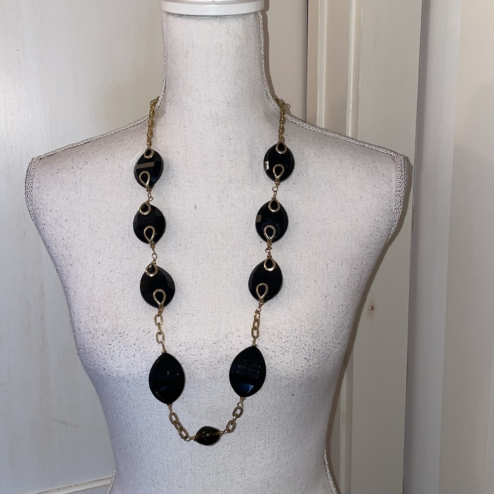 Chunky gold and black necklace